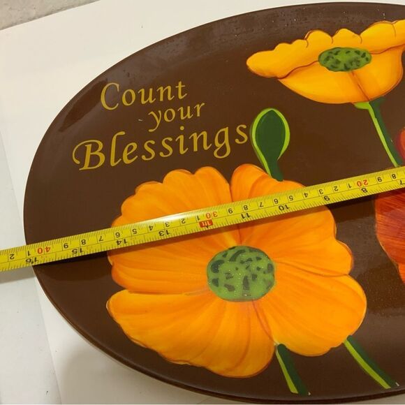 Cracker Barrel Family Traditions Count Your Blessings 11.25 x 16" Oval Platter - Picture 4 of 7